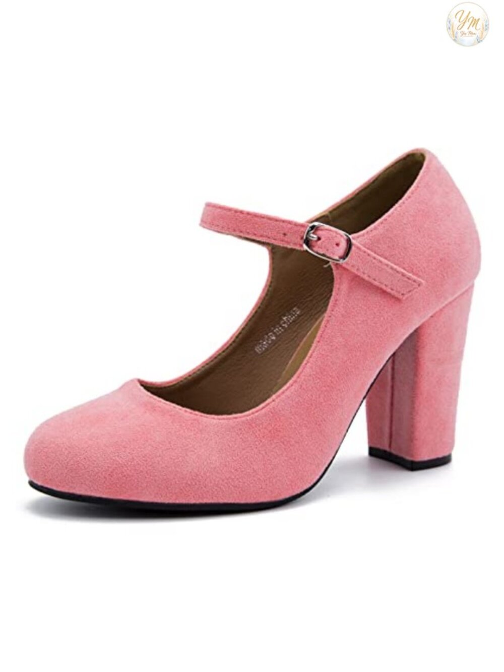 Women's Mary Jane Pumps Synthetic Matte PU Block Heel Ankle Strap 3.54 Inch